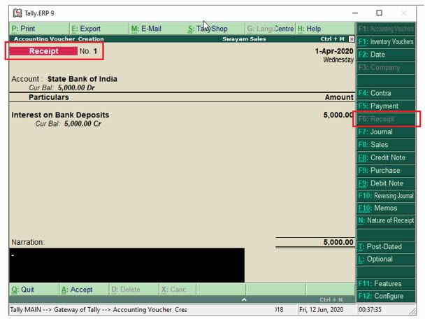 What Is Receipt Voucher In Tally Erp 9